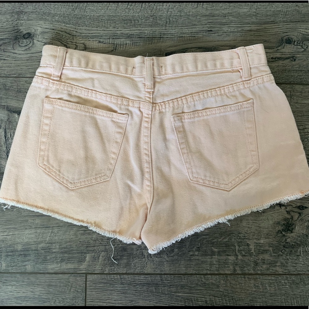 Forever 21 Pastel Salmon Distressed Studded Shorts - Picture 2 of 5